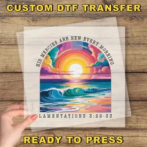His Mercies Are New Every Morning Ready To Press Design, Bible Verse DTF Transfer