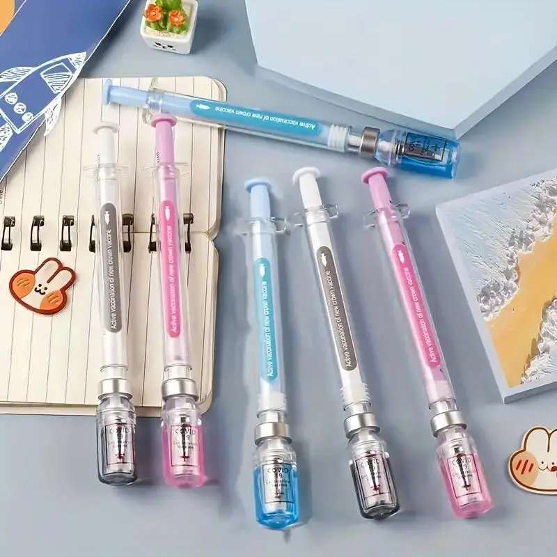 0.5mm Syringe Design Gel Pen (7 Counts/set), Mixed Color Writing Pen, Fun and Practical Gift for Students, Rollerball Pen Set, Gel Ink Pens, Jelly Pen Set