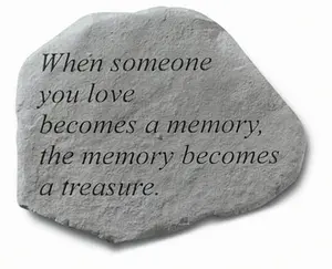 212 MAIN Cast Garden Stone - Weatherproof Outdoor Memorial Decor, Kay Berry Inc. 69820 "When Someone You Love Becomes A Memory", 15.5x12.5in, Wall Mount Compatible
