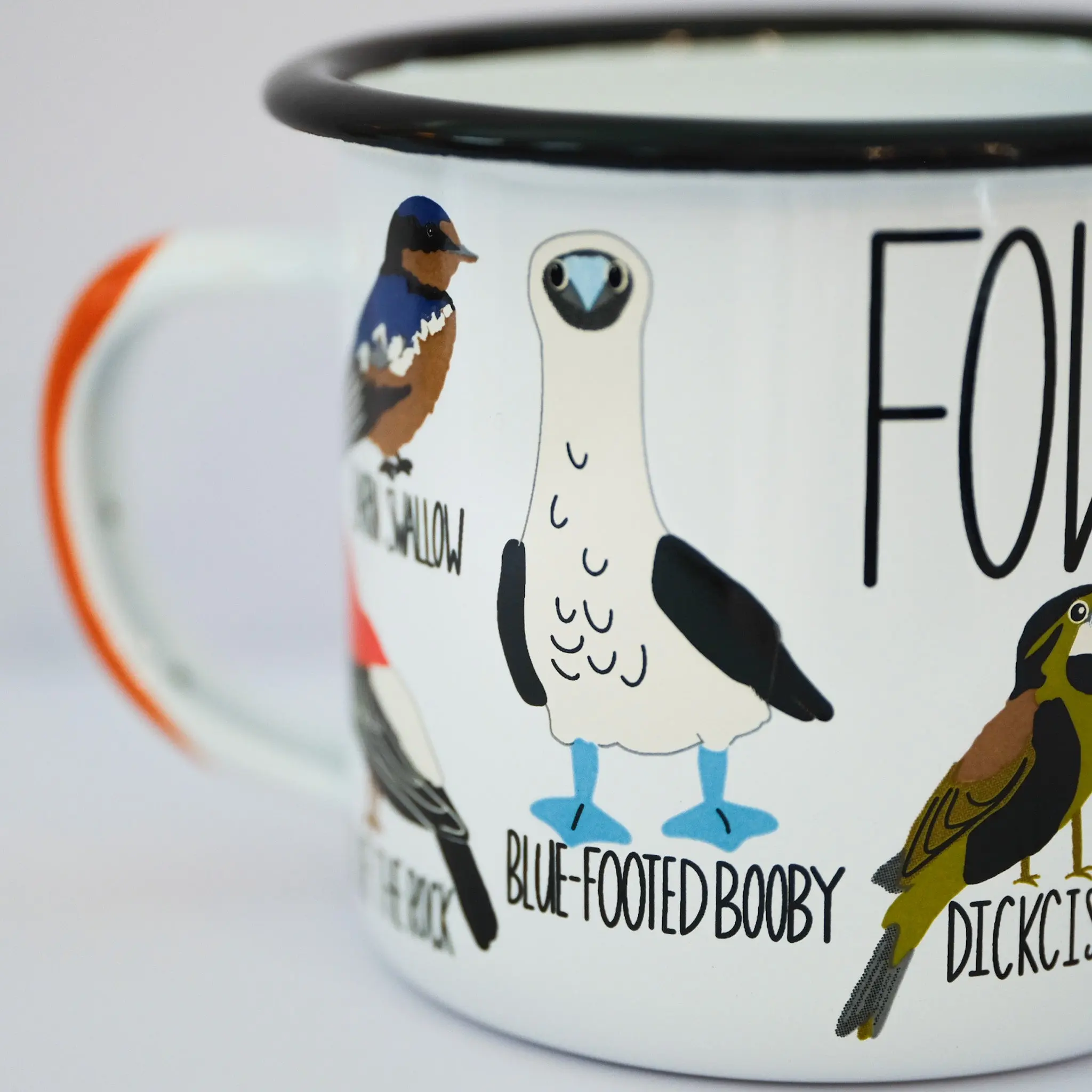 Fowl Language Bird-Themed Steel Enamelware Camp Mug - 12 oz Lightweight Drinkware Gear, Handwash Rec Coffee Cup for Daily Use, 12 Oz Cup