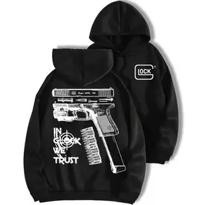 180g【100%cotton】In Glock We Trust 2-Sided Hoodie/Sweatshirt/T-Shirt – Trending Unisex Streetwear for Men & Women  Soft Pullover Hoodie, Viral Graphic Top, Casual Everyday Outfit, Must-Have Street Style