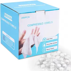 200 count Compressed Towel, Disposable Thicker Portable Towels, Camping Wet Compressed Hand Towel for Travel Camping Home