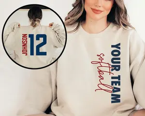 Custom Softball Mom Shirt, Personalized Game Day Softball Sweatshirt, Warmup Softball Tee, Matching Team Softball Outfits