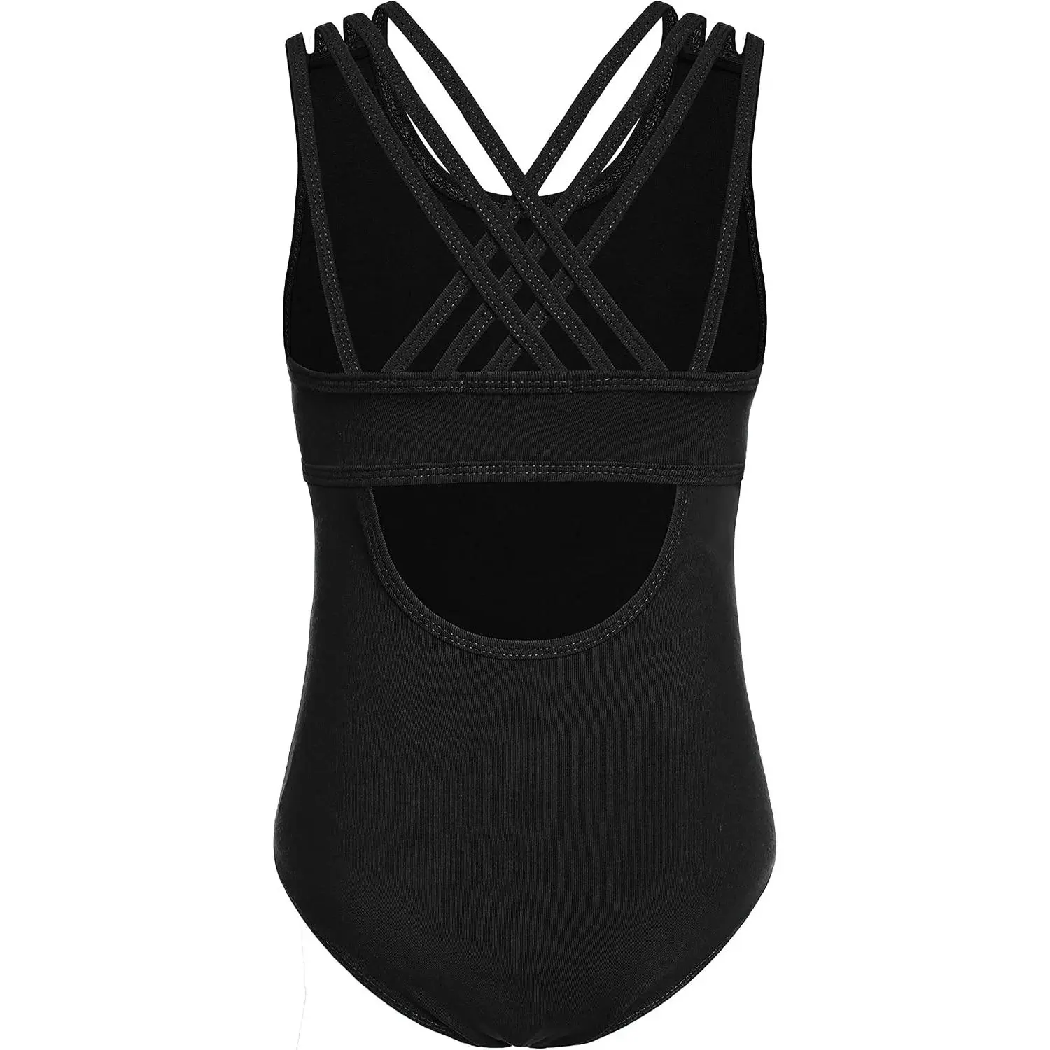 Girls Ballet Leotards Dance Gymnastic Outfits Crisscross Straps Sleeveless Tank Dancewear