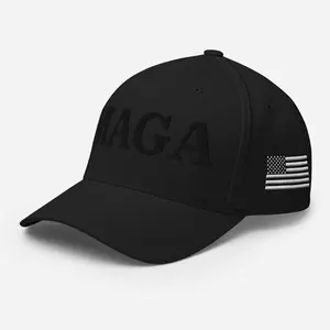 MAGA Trump 2024 Campaign Hat | MAGA Make America Great Again | Donald Trump Hat Embroidered USA, Black Embroidery Structured Twill Cap Hat