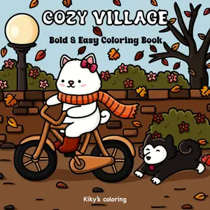 Cozy Village Fall Coloring Book for All Ages: Cute Characters & Charming Scenes in a Cozy, Autumn-Themed Village. Perfect for Relaxing Fun!