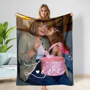 Mothers Day Gifts from Daughter Son, Custom Blanket with Photo Customized Picture Blankets Personalized Gifts for Women, Mom, Mother in Law, Grandma
