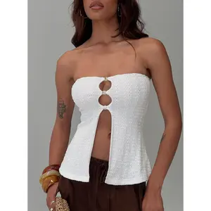 Lost Souls Strapless Cut Out Top White