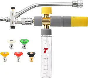 Tool Daily Foam Cannon Dual Connector, Mini Foam Cannon for Pressure Washer, 5 Power Washer Nozzle Tips, 1/4” Quick Connect,Christmas gifts