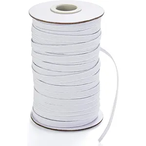 Elastic Band for Sewing, 1/4 Inch 40 Yards White Knit Elastic Bands High Elastic Cord for Sewing Waistband and Pants