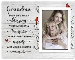 Memorial Gifts for Loss of Grandma - Memorial Picture Frame - Sympathy Gifts for Loss of Grandmother, in Memory of Grandma Bereavement Remembrance Condolence Gift, Fits 4x6 In Photo
