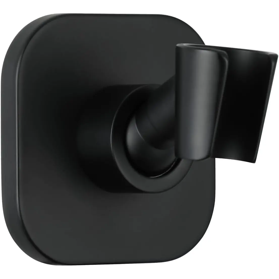 Metal Handheld Shower Head Holder, Adjustable Wall Mount Shower Wand Bracket, Strong Adhesive Disc Mount or Drill Installation (Square, Matte Black)