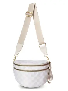 Fashionable Checkerboard Pattern Crossbody Bag, Casual Versatile Zipper Shoulder Bag for Women, Trendy All-match Commuter Bag for Daily Used