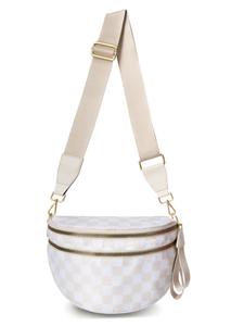 fashionable checkerboard pattern crossbody bag, casual versatile zipper shoulder bag for women, trendy all-match fashionable patterned bag for daily used