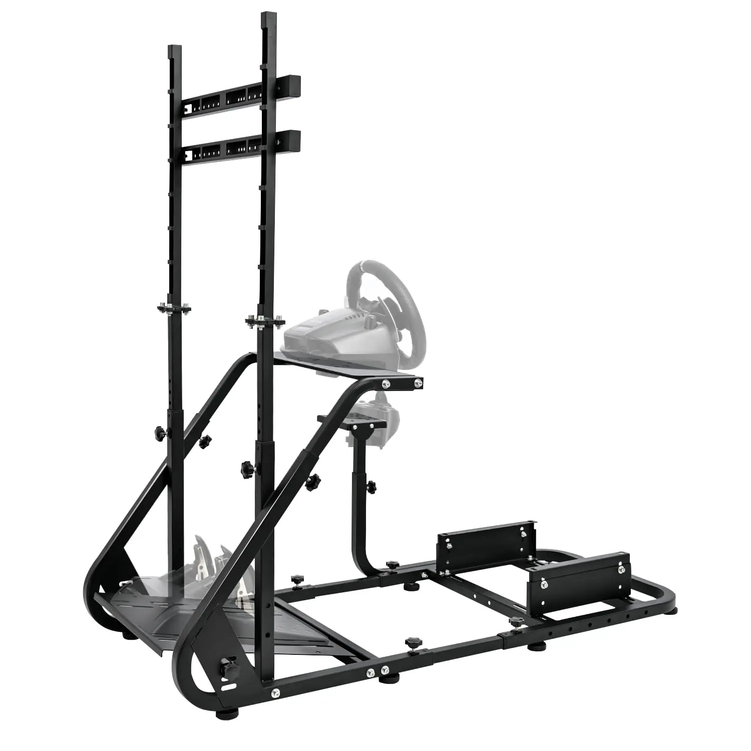 Supllueer Racing Simulator Cockpit Wheel Stand with Monitor Stand Fit for Logitech, Fanatec,Thrustmaster, G27 G29 G920, GPRO, Sim Racing Cockpit with Monitor Stand, No Steering Wheel Pedal TV Seat