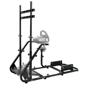 Supllueer Racing Simulator Cockpit Wheel Stand with Monitor Stand Fit for Logitech, Fanatec,Thrustmaster, G27 G29 G920, GPRO, Sim Racing Cockpit with Monitor Stand, No Steering Wheel Pedal TV Seat