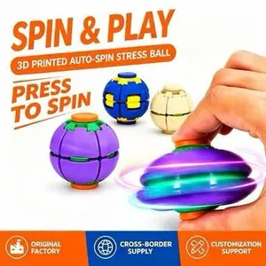 Spinning Gear Fidget Ball Decompression Toy, Press Activated Auto Spin Fidget Toy, Portable Pocket Stress Relief Toy For Autism, Anxiety, Boredom Relief