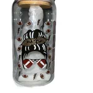 Glass cup with custom wrap