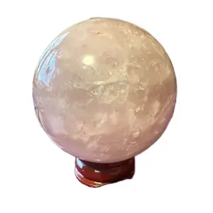 Rose Quartz Crystal Ball - Natural Healing Stone for Energy Healing and Meditation - High-Quality Rose Quartz Sphere for Home Decor and Healing Practices