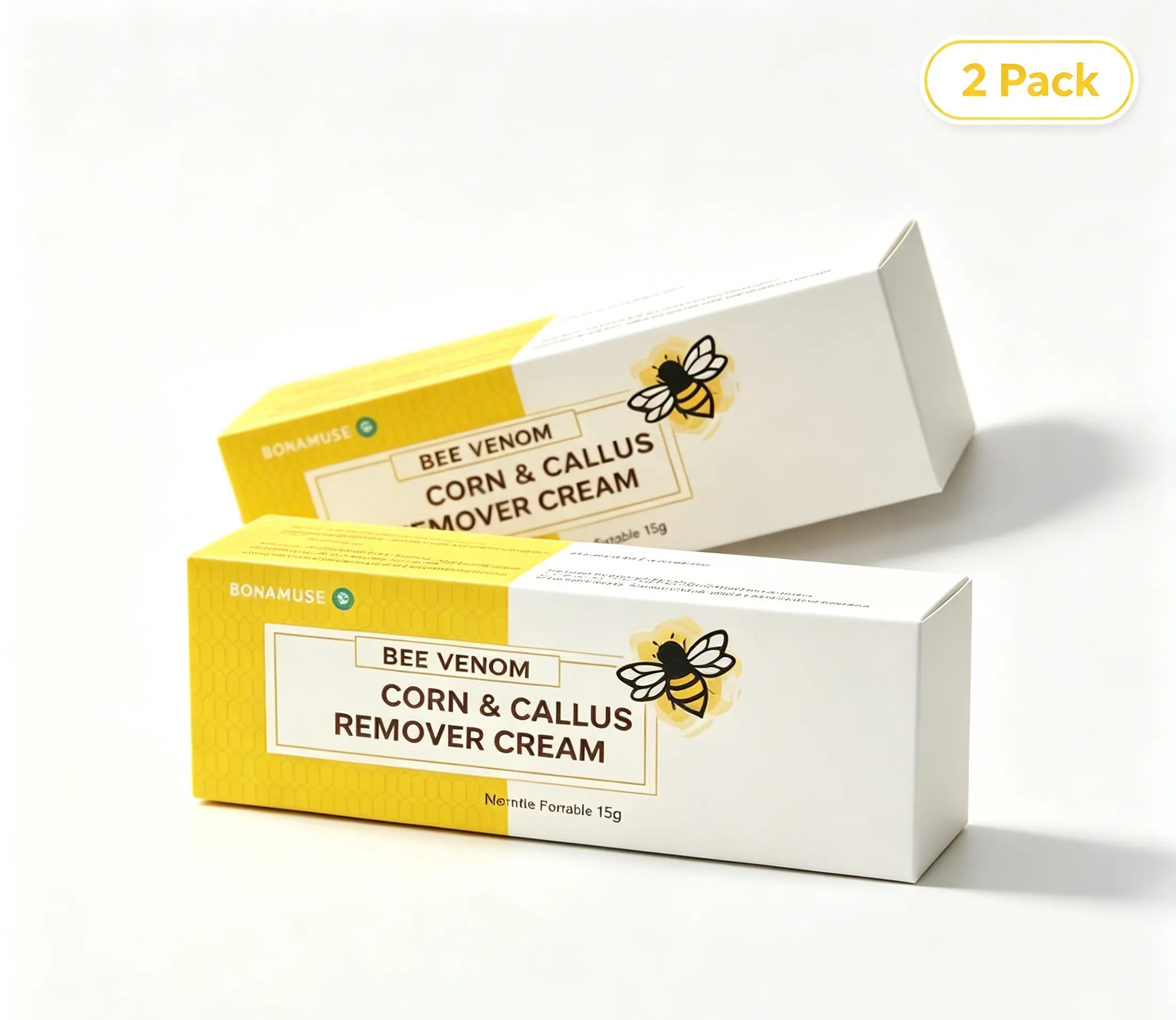 X Pack Bee Venom Corn & Callus Remover Cream, Hot Selling Gentle Moisturizing Foot Cream, Fast Absorbing Non-Sticky, Portable 15g For Softening Hard Corns, Thick Calluses & Dry Cracked Rough Heels, Daily Family Foot Care Treatment