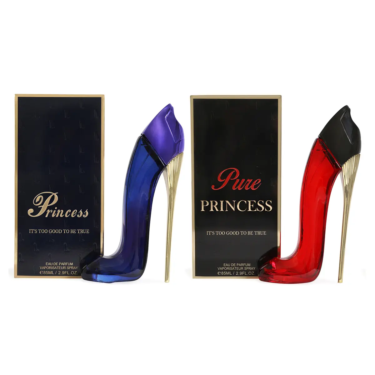 Bundle of Princess Blue and Princess Red & Black Spray Perfume Eau de Parfum for Women 85ml/2.9fl.oz. - Women's Fragrance