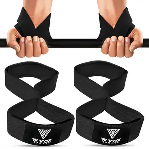 WYOX Figure 8 Weight Lifting Straps for Weightlifting Heavy Duty Deadlifting Workout Straps | Wrist Wraps Gym Equipment Gear Men Women