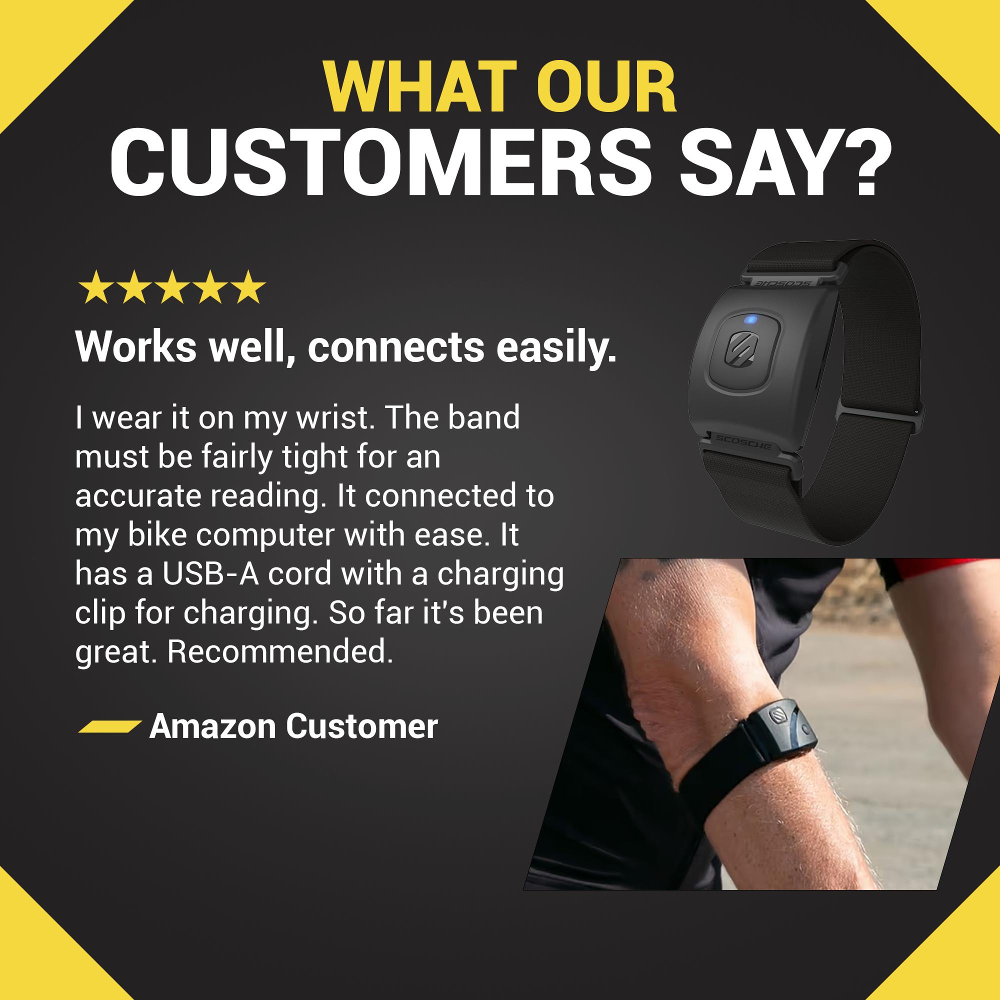 Scosche Rhythm+2.0 Armband Heart Rate Fitness Monitor - Bluetooth, Waterproof, Dustproof, 24-Hour Battery Life, Wireless Range 100 ft, Green/Yellow Sensor