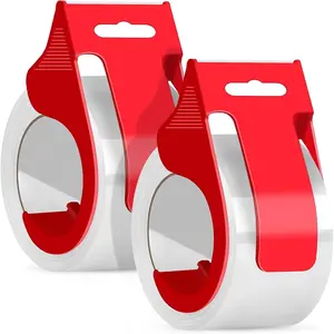 Clear Heavy Duty Packing Tape with Dispenser, 2 Rolls  & Durable Shipping Tape, 1.88 Inches x 55 Yards Packaging Tape, for Packing Boxes, Moving Supplies, Shipping and Mailing