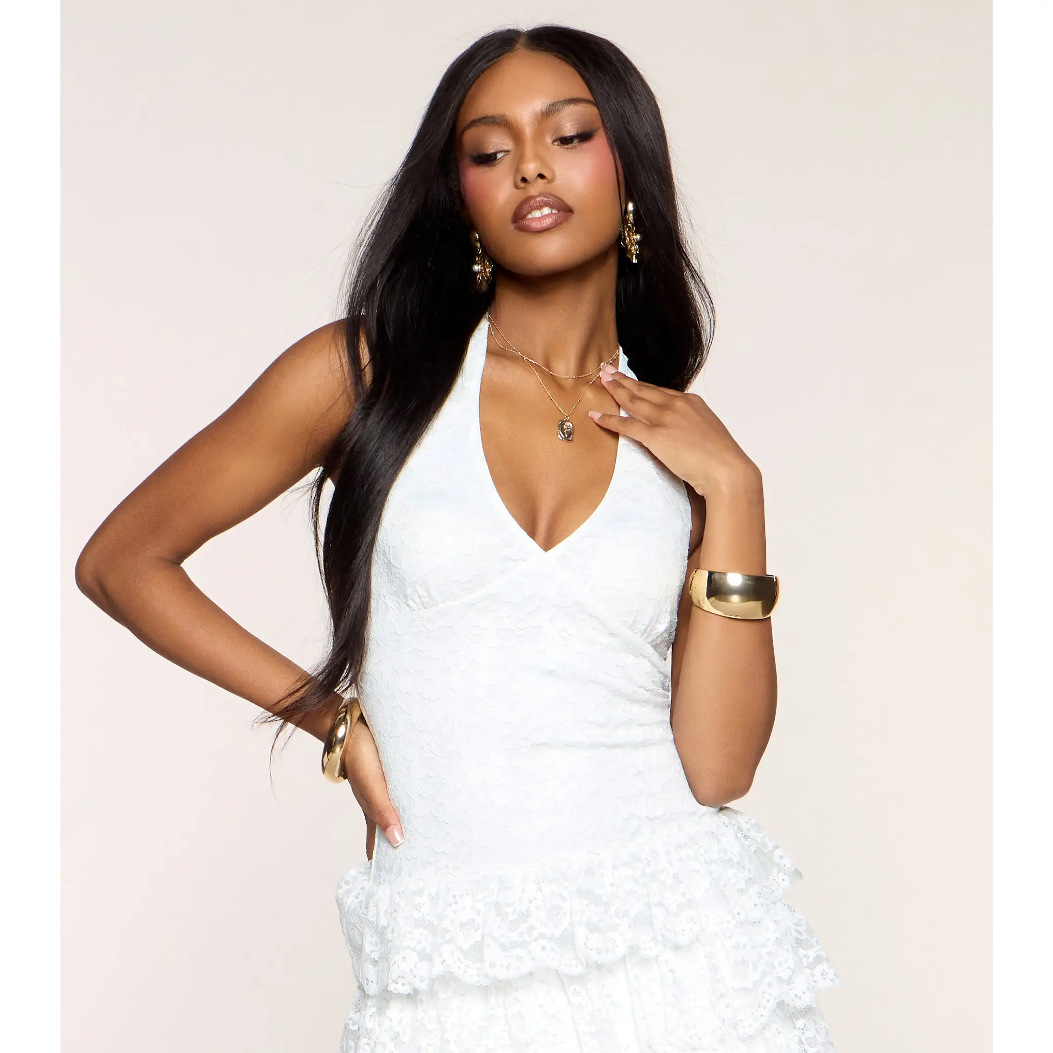 Ruffle Me Up Lace Halter Mini Dress - TikTok Shop Ruffle Me Up Lace Halter Mini Dress - TikTok Shop