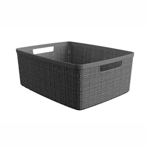 Jute Medium Grey Plastic Storage Basket