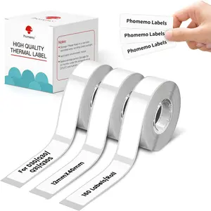 480/960 sheets (3 rolls/6 rolls) thermal adhesive labels, (12mm X 40mm) 160 sheets/roll, suitable for home, office, school, DIY design, name tags, color coding, food labels, office supplies, logistics transportation. Price tags, gift stickers,