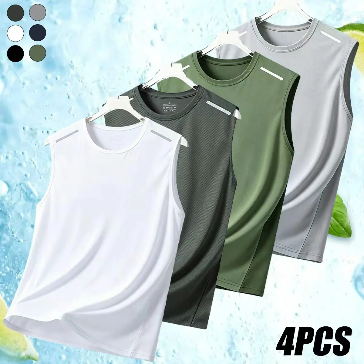 JOGWAVE 4PCS Men’s Solid Color Sleeveless Sports Tank Top — This breathable, comfortable street-style T-shirt is ideal for back-to-school shopping and the start of the school season; it’s suitable for workouts and everyday casual wear.