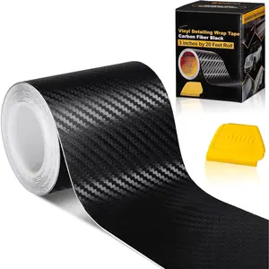 Carbon Fiber Wrap Black Vinyl Wrap for , 3 Inch x 20 ft Universal Chrome Delete Dry Carbon Fiber Tape Door Edge Guards  Detailing Tape Overlay Vinyl Paper  Exterior Accessories