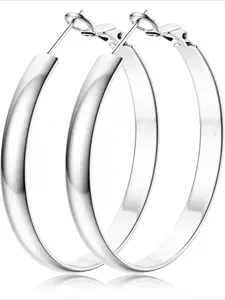 Hoop Earrings for Women Girls – 14K Gold Filled, Hypoallergenic Lightweight Thin Large Hoops – 5mm Wide, 30/40/50/60MM