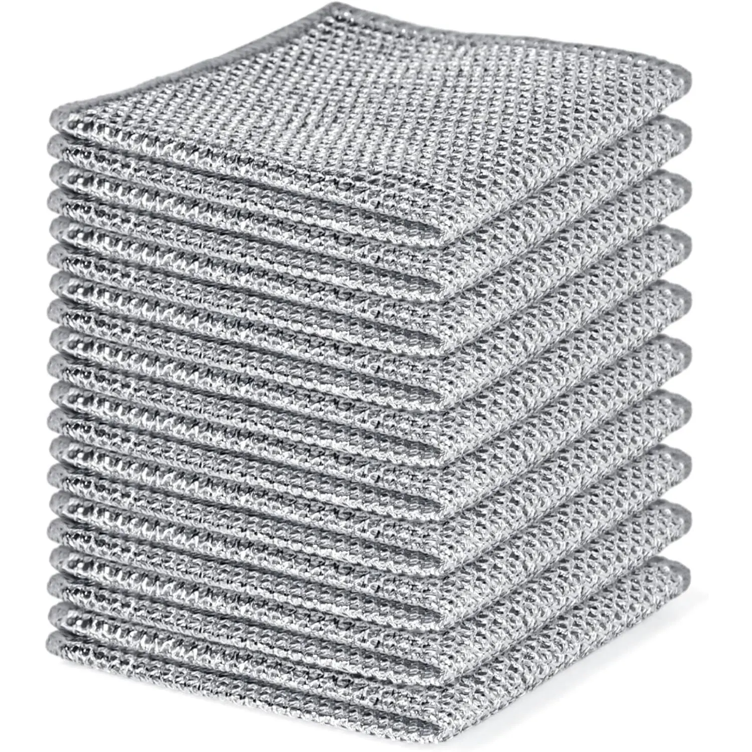 10 count Set Non-Scratch Steel  Dishcloth - Multi Purpose Wire Dishwashing Rags Kitchen Towels and Dishcloths Sets Durable Cleaning Pads Bathroom Home  Cleaning Supplies Tools