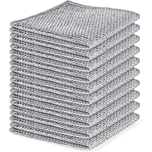 10 count Set Non-Scratch Steel  Dishcloth - Multi Purpose Wire Dishwashing Rags Kitchen Towels and Dishcloths Sets Durable Cleaning Pads Bathroom Home  Cleaning Supplies Tools