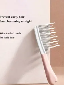 Dual Wide-Tooth Hair Combs Set, & Light Blue Color, Abs Handle, Curly Hair Management Tool, Home Massage Accessory, Hair Detangling Comb