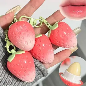 Strawberry Keychain Warming Color Changing Lip Balm