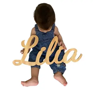 Custom Made Wooden Letters, Baby Nursery Wall Hanging Letters in Script Font, Baby Name Sign, Kids Room Decor, Wood Letters Wooden Wooden Wooden