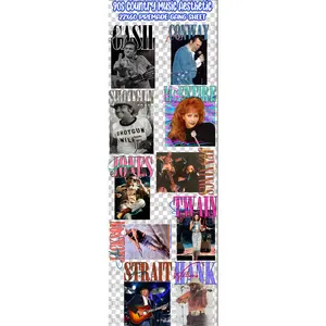 90s Country Music Aesthetic Premade 22x60 Gang Sheet DTF Heat Transfer