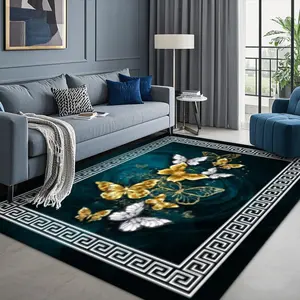 Butterfly Pattern Floor Mat, 1 Count Non-slip Floor Carpet, Decorative Area Rug for Living Room Bedroom Hotel Dormitory Home, Home Decor Rugs