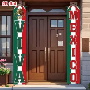 Mexican Independence Day Banner, Polyester Material, Party Decoration Sign, Mexican Theme Wall Decor, Indoor Outdoor Use, No Power Needed