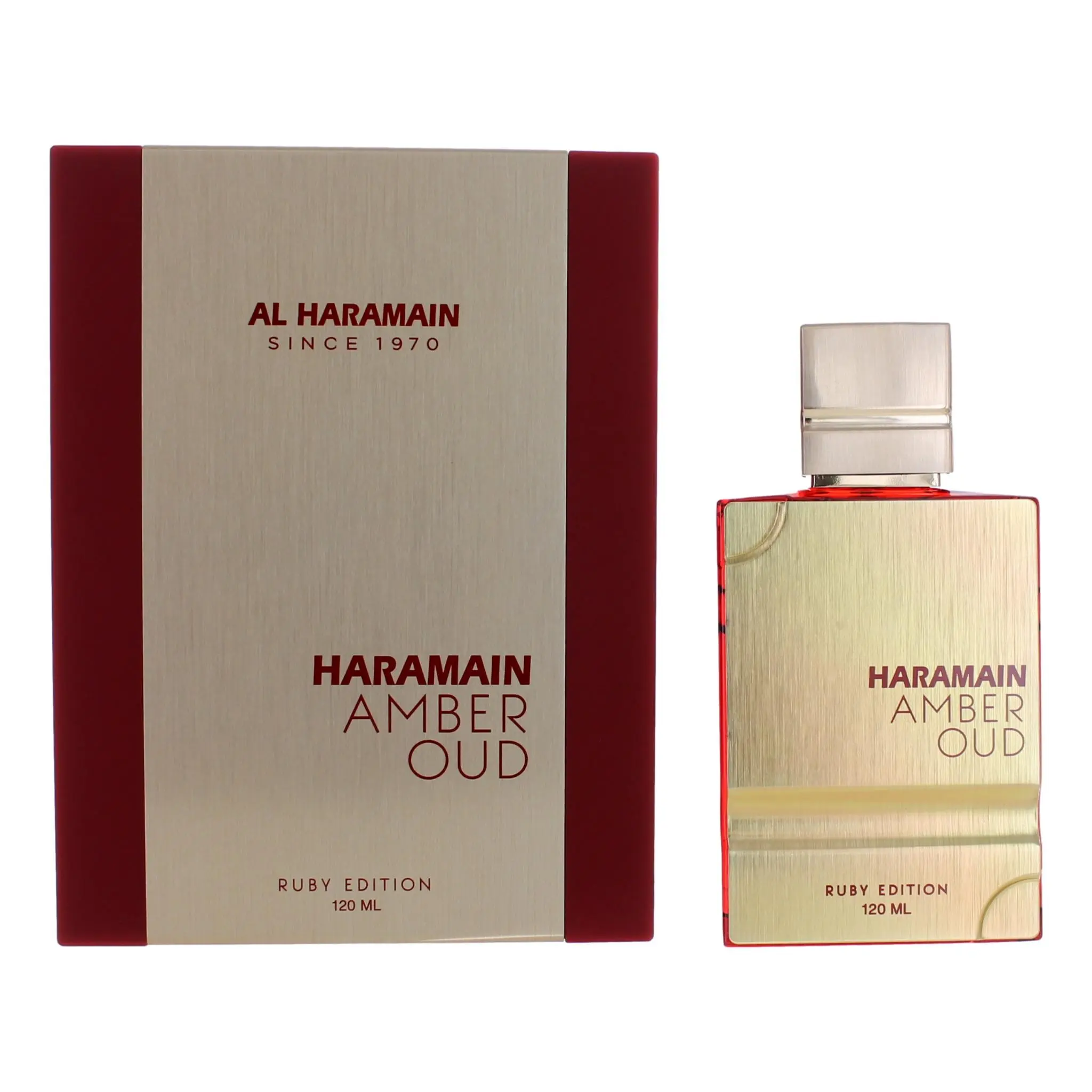Unisex Al Haramain Amber Oud Ruby Edition EDP Spray - 4oz Fragrance with Ambergris Base, Bitter Almond, Egyptian Jasmine Notes