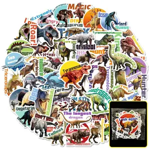 50pcs Dinosaur Stickers, Sticker Decals, Multipurpose Car Decal, Cartoon Realistic Luggage Skateboarding Stickers, Suitable for Scrapbooks, Diaries, Laptops, Water Bottles, Cars, Etc., Gifts with Positive Information