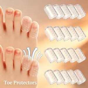 Silicone anti-friction toe protectors for preventing blisters, calluses and corns, silicone toe guards, gel toe guards, breathable toe covers