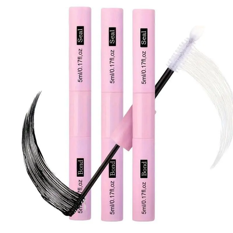 3Pcs/1Pc Bond And Seal Lash Glue Strong Hold Lash Cluster Glue 2 In 1 Lash Bond And Seal Waterproof Long Lasting Cluster Lash Glue(Bond 5ml/ 0.17 Fl.Oz And Seal 5ml/0.17 Fl.Oz), Lash Clusters, Cluster Lashes