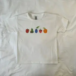 Scrapbook Fruits Baby Tee, Coquette, y2k clothing, Pinterest, The Very Hungry Caterpillar, Streetwear
