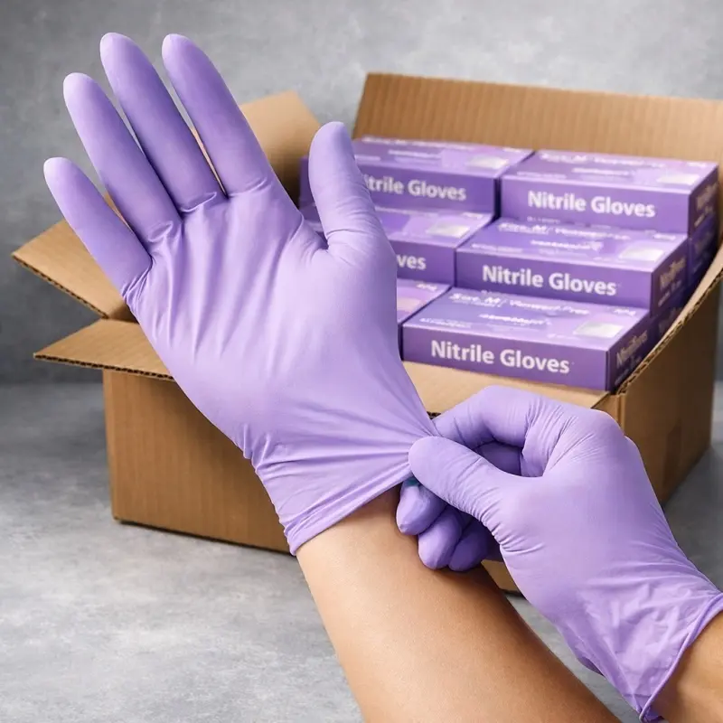 1000 Disposable Purple Nitrile Gloves, 4.6 Mil, Soft Touch, Powder-Free Like Latex, Suitable for Tattooing, Hair Styling, Handicrafts, Pet Care, Dishwashing, Daily Household Cleaning, Practical Daily Goodies, Violet, Lavender, Lilac, Ideal Festival G