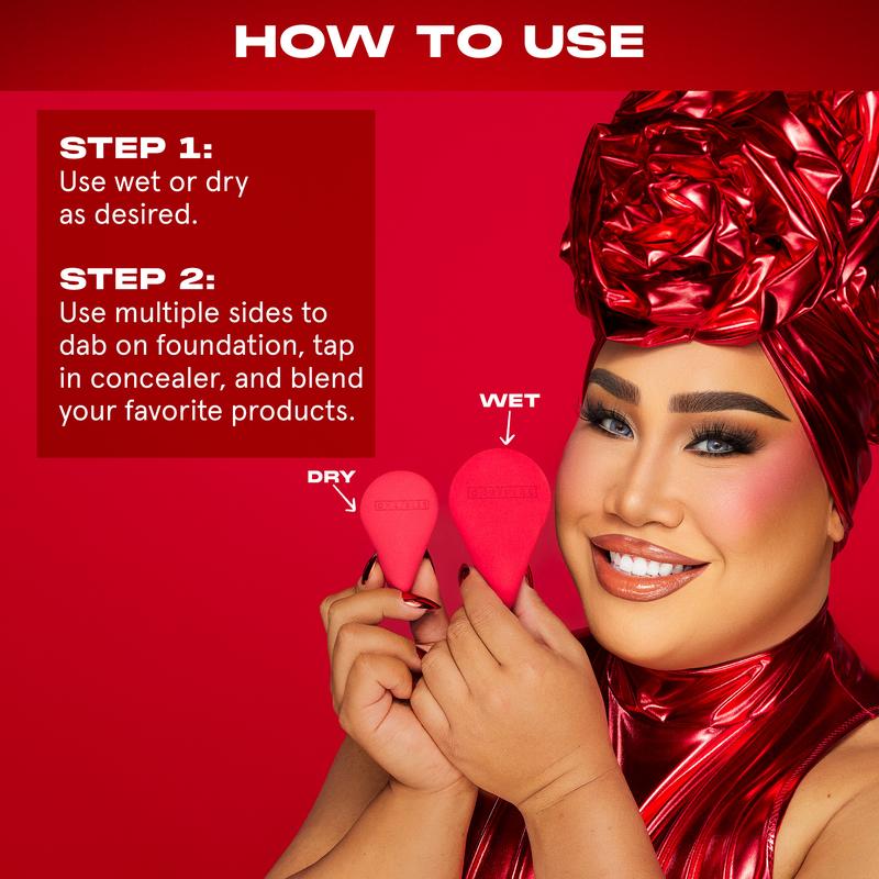 Turn Up the Base Infinity Beauty Sponge - Antibacterial, Ergonomic, Latex-Free Sponge | Smooth Product Application for All Makeup Formulas