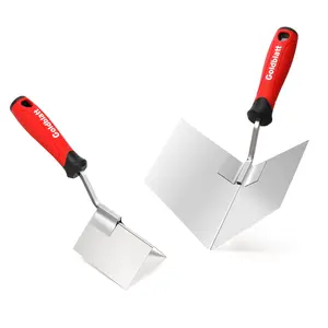 Goldblatt 2 Pack Drywall Corner Tool Set, 5'' Outside Corner Knife & 3-1/2'' Inside Corner Knife, with Soft Grip Handle - Stainless Steel Sheetrock External Corner Trowel & Internal Corner Trowel